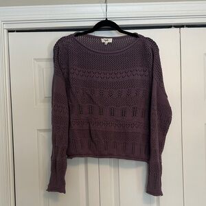 Three Bird Nest Textured Knit Sweater in Purple